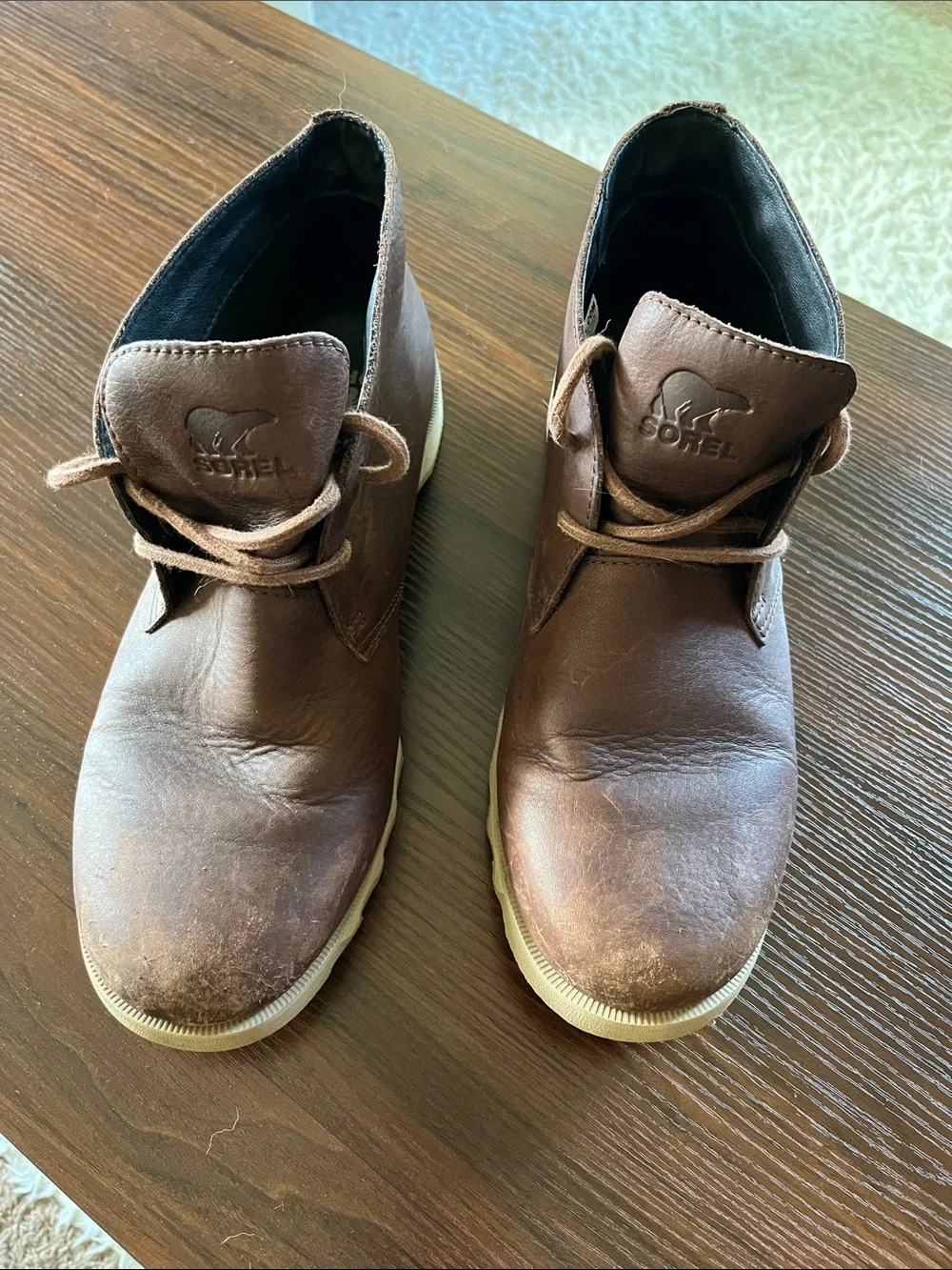 Sorel Brown Leather Chukka Boots with Cream Sole - Men's